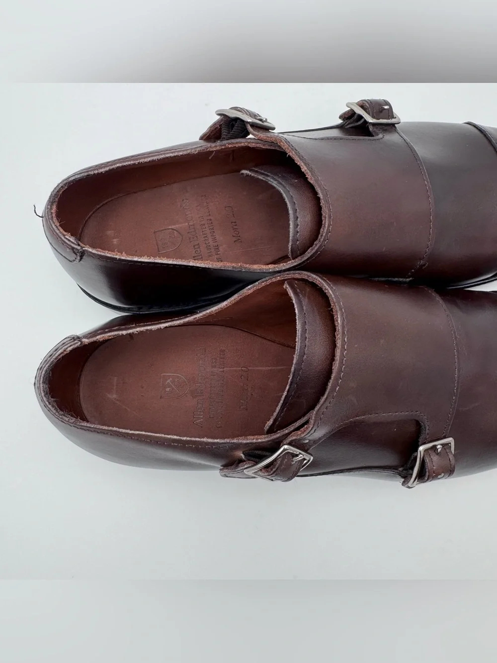 Allen Edmonds Mora 2.0 Brown Leather Double Monk Strap Shoes Men's Size 9 D